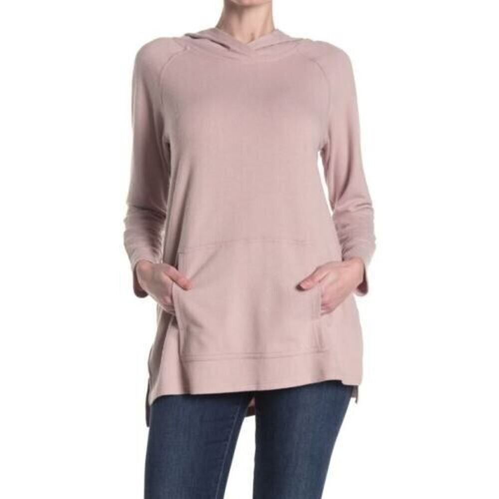 Melloday‎ Women's Long Sleeve Butter Soft Kangaroo Pocket Hoodie In Mauve Small